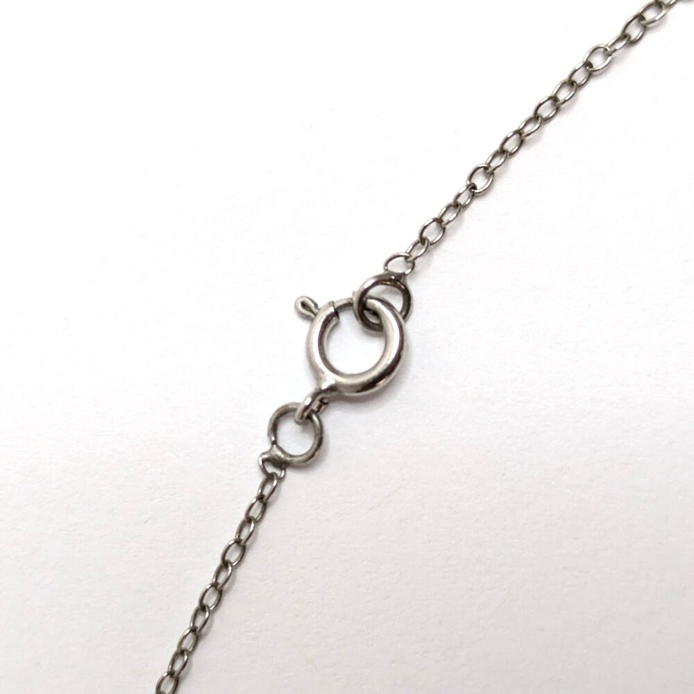 925 Sterling Silver Black & White CZ Cat Couple Pendant Necklace - 18" Chain - Picture 5 of 9